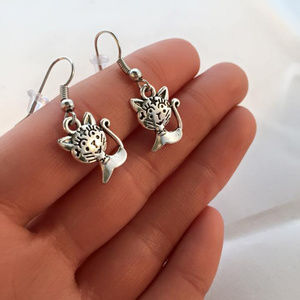 Star Cat Earrings Hypoallergenic Hooks